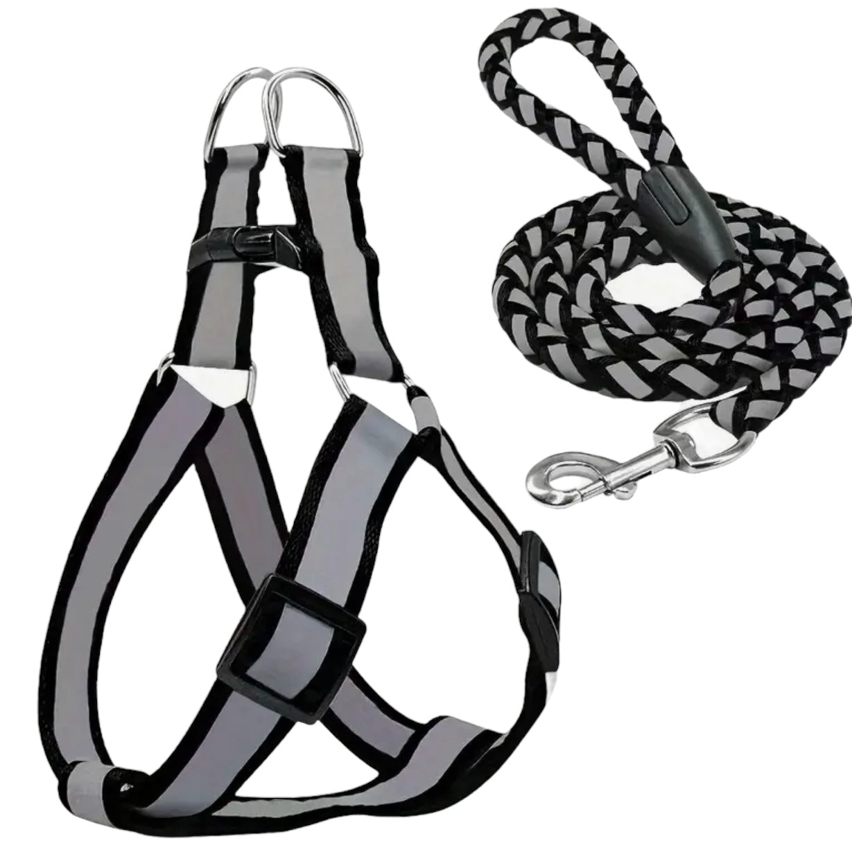 Reflective Dog Harness & Leash Set, for comfort & safety w/Free Training e-Book