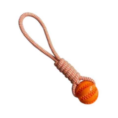 Dog Interactive Chew Rope (13") Toy and Feed Ball -Tug of War Treats For Chewers